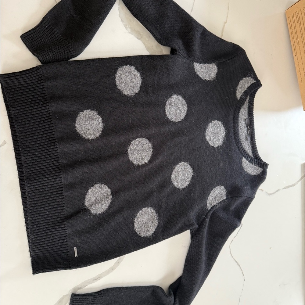 Polka Dot Black and Gray Sweater David Naman